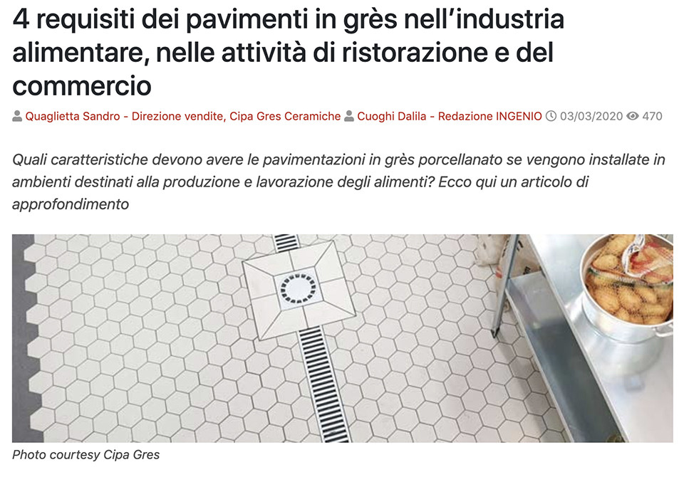 PAVIMENTI - WEB | Pavimenti Industria Alimentare CIPA GRES S.p.A.